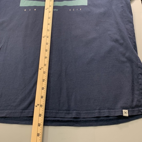 Hurley Men’s tee Blue Short Sleeves U-Neck T-Shirt Size L - Picture 5 of 6